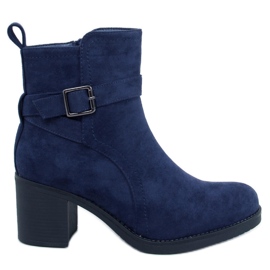 Rennia Blue wide-heeled ankle boots