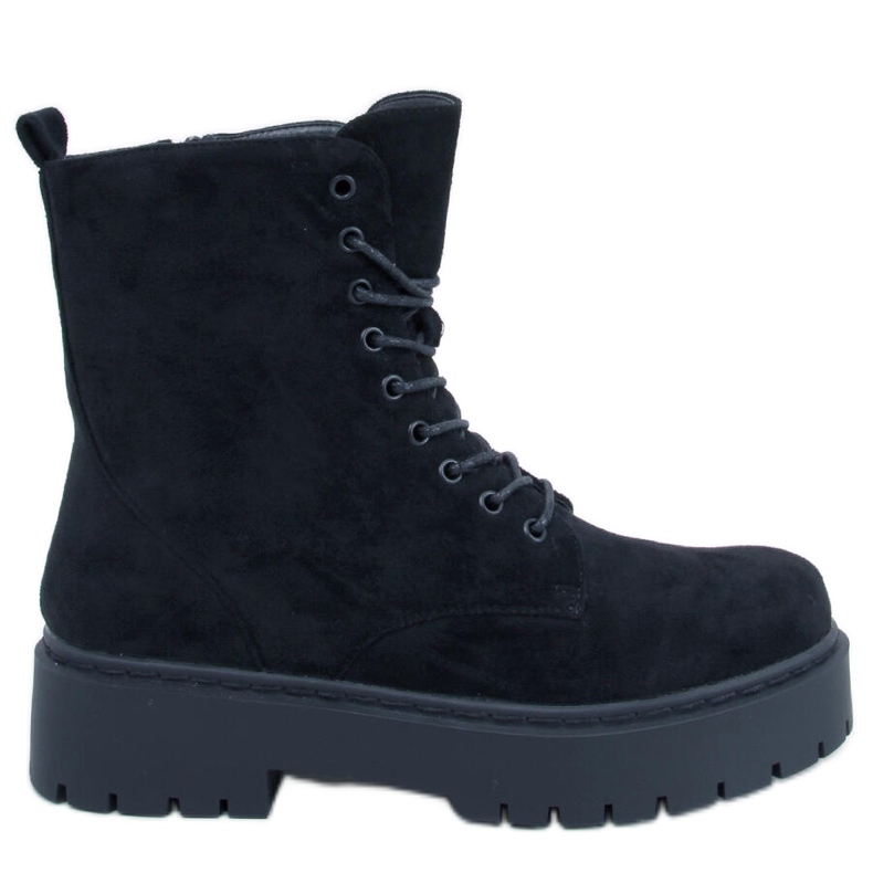 Burse Black lace-up platform ankle boots
