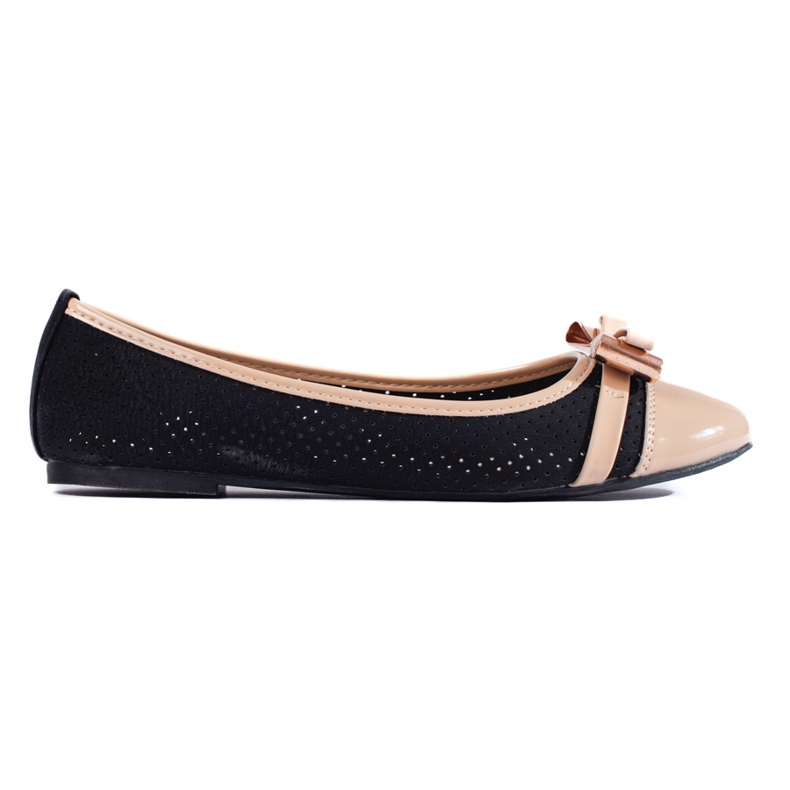 Black and beige women's ballet flats by Shelovet Black and beige women's ballet flats by Shelovet
