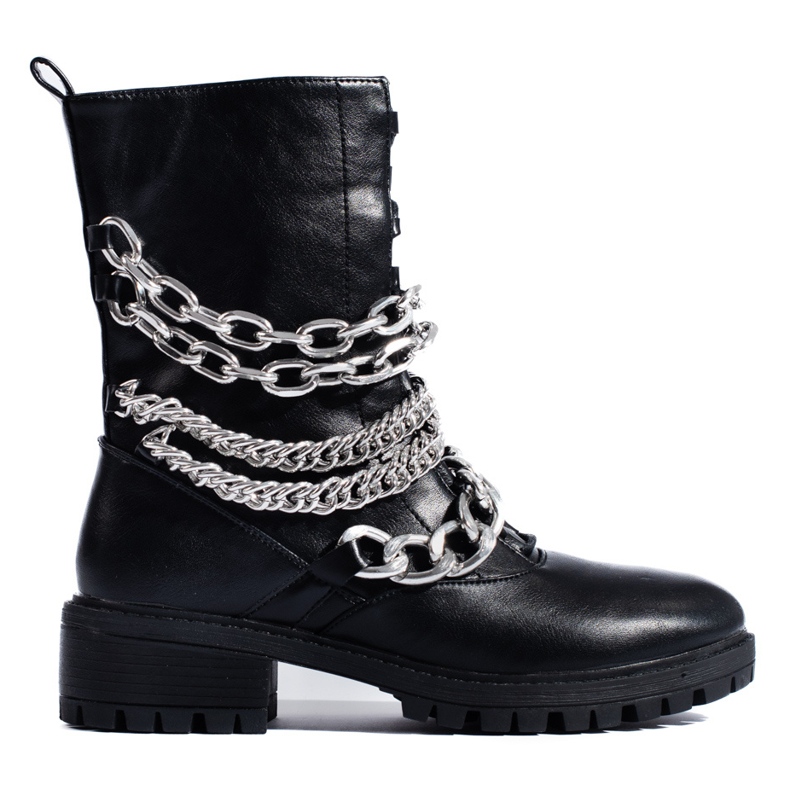 Black women's workers' boots with a Shelovet chain