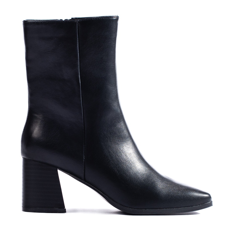 Shelovet black women's ankle boots with a square toe