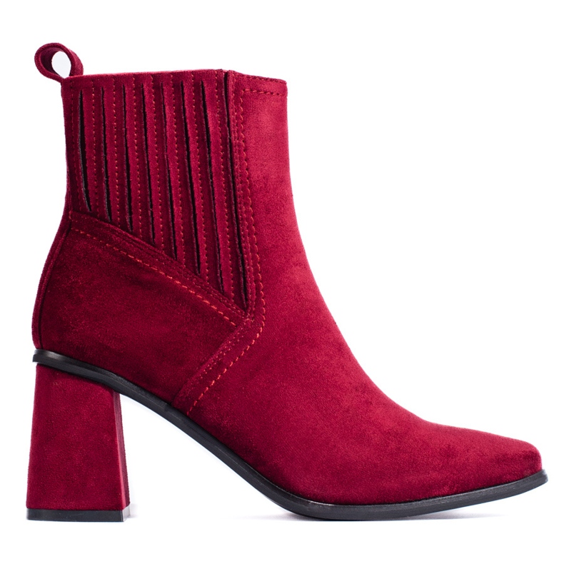Burgundy women's ankle boots from Shelovet red