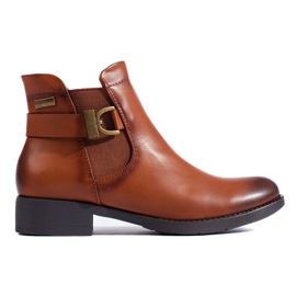 Shelovet women's camel Chelsea boots brown
