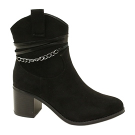 M.Daszyński Women's suede boots insulated with black chain M.Daszyński Women's suede boots insulated with black chain