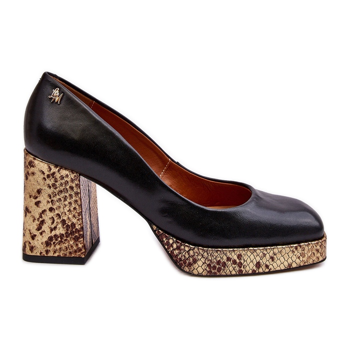 Fashionable Leather Pumps Laura Messi 2599 Black