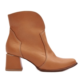 Lewski Shoes Women's Leather Cowboy Boots On High Heel Camel Lewski 3166/B/2 brown Lewski Shoes Women's Leather Cowboy Boots On High Heel Camel Lewski 3166/B/2 brown