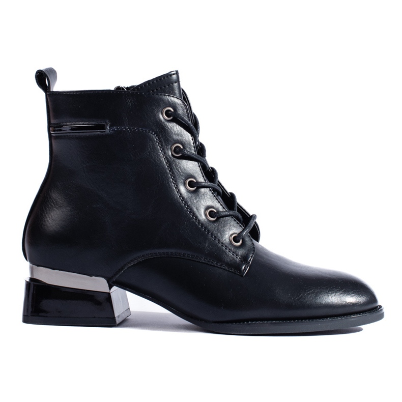 Vinceza black lace-up flat boots