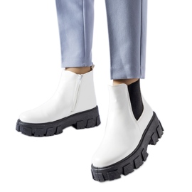 Massive white and black Petronio ankle boots
