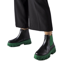 Black and green massive Petronio ankle boots