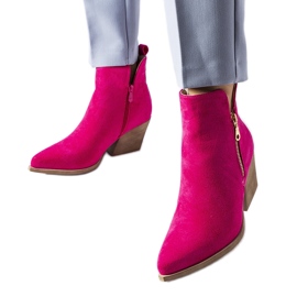 Pink cowboy boots decorated with a Trevisani zipper