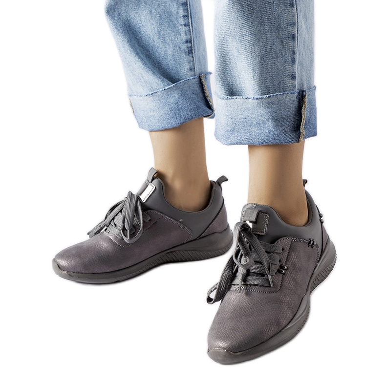 Gray slip-on sneakers by Anatole grey