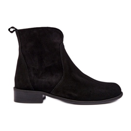 Suede Women's Boots With Zipper Black Nicole 2829