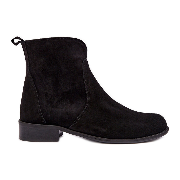 Suede Women's Boots With Zipper Black Nicole 2829