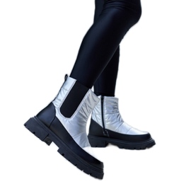 Galvani metallic insulated snow boots silver