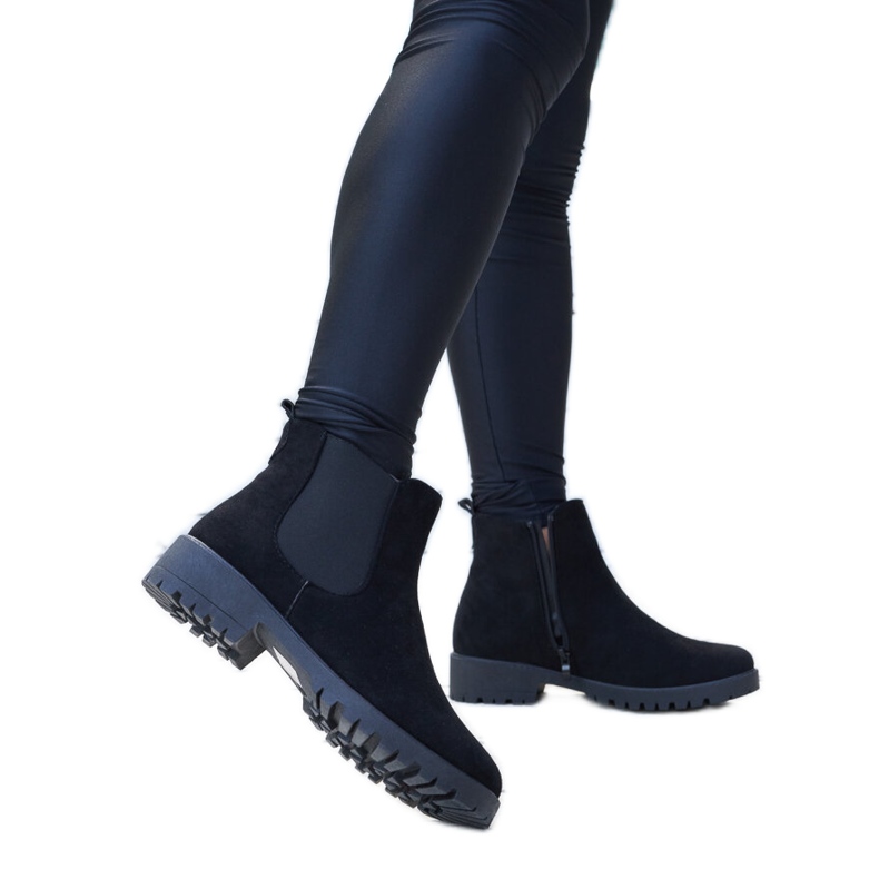 Black insulated eco-suede Saber boots