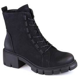 Women's insulated lace-up and zipper boots, black Jezzi RMR2038-39 Women's insulated lace-up and zipper boots, black Jezzi RMR2038-39