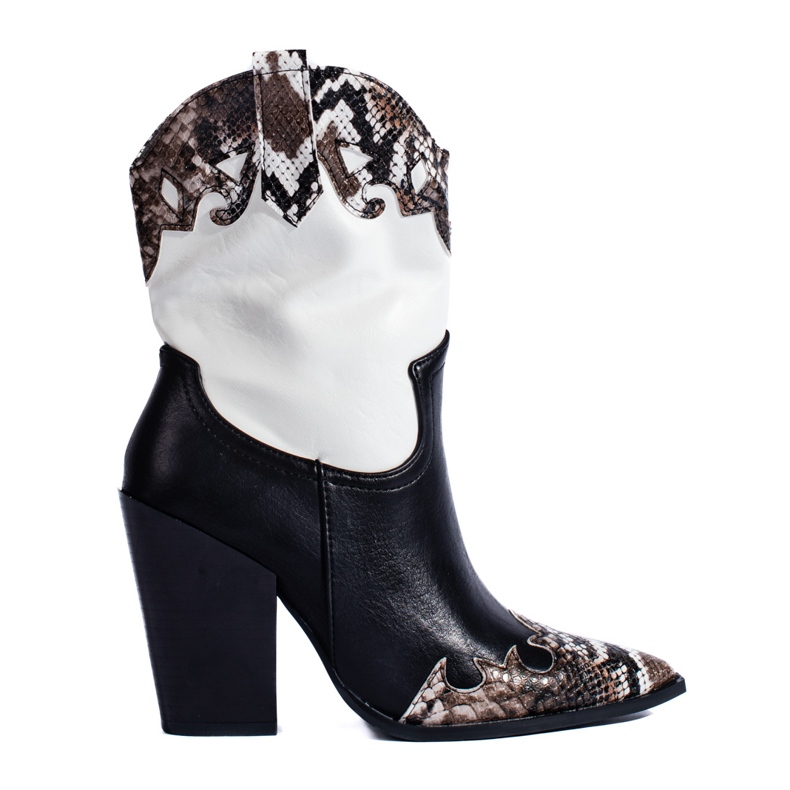 Black and white women's Shelovet cowboy boots