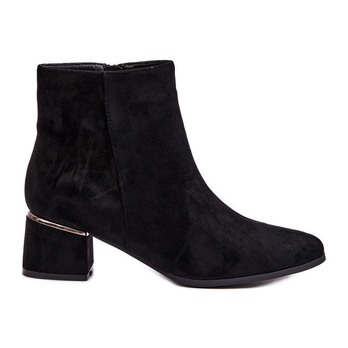 PE1 Suede Women's High Heel Boots Black Mebassa