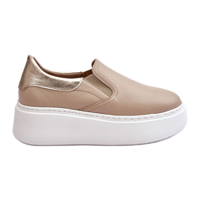 Beige Lemar Manish Women's Leather Sports Shoes on the Platform Beige Lemar Manish Women's Leather Sports Shoes on the Platform