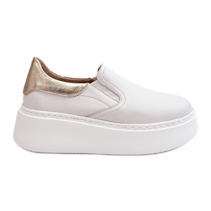 Women's Leather Sports Shoes on the Platform, White Lemar Manish Women's Leather Sports Shoes on the Platform, White Lemar Manish
