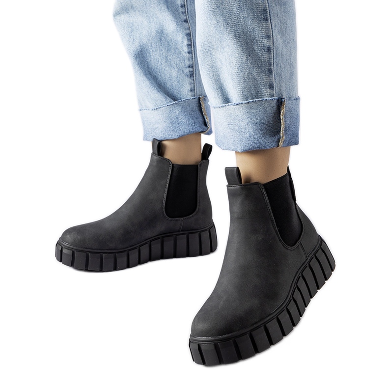 Black Big Star MM274324 slip-on ankle boots