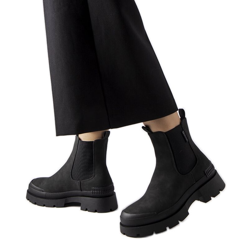 Black Big Star MM274319 slip-on ankle boots