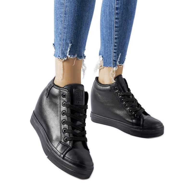 Black Big Star MM274001 wedge sneakers Black Big Star MM274001 wedge sneakers