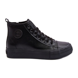 Men's Insulated High-top Sneakers with Zipper Black Big Star Men's Insulated High-top Sneakers with Zipper Black Big Star