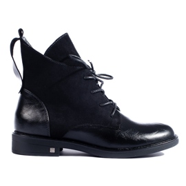 W. Potocki Black Potocki flat-heeled ankle boots