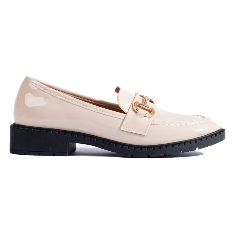 Patent beige elegant Shelovet loafers