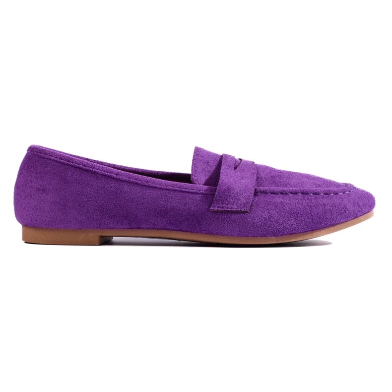 Comfortable women's suede lords, purple Shelovet violet
