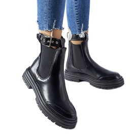 Black boots with a decorative buckle from Jonesboro