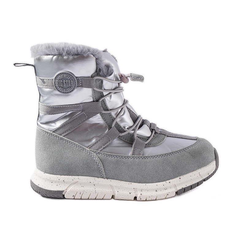 Gray children's snow boots Big Star KK374171 silver