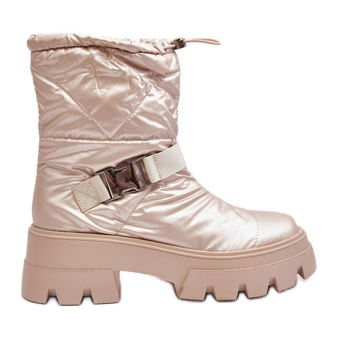 PH2 Women's boots with a massive sole and a flat heel, Beige Werikse