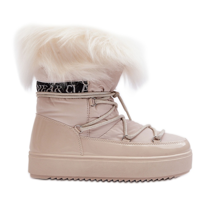 PS1 Women's Laced Snow Boots Light Beige Santero