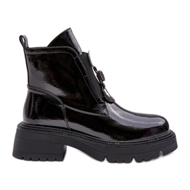 Patent Women's Boots With Decoration, Black S.Barski MR870-53