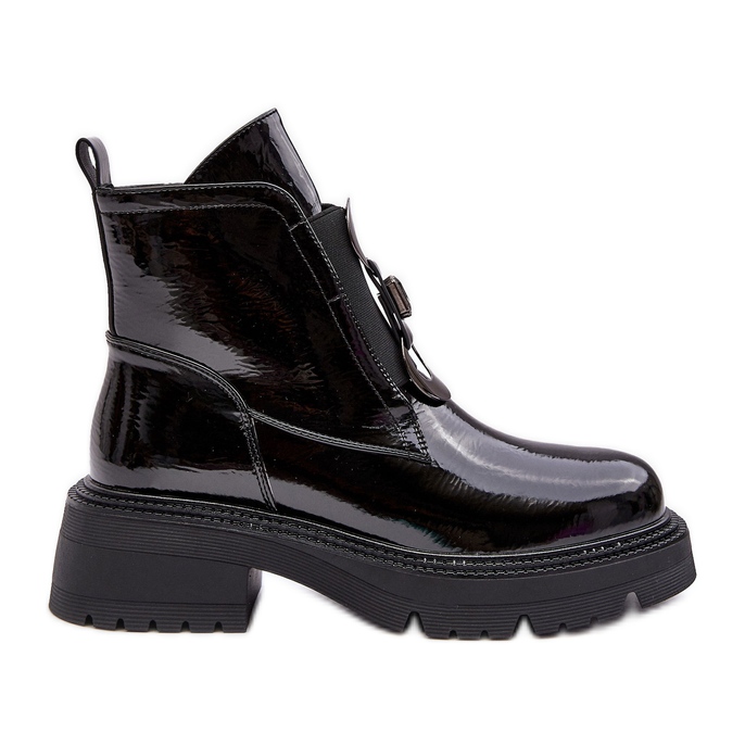 Patent Women's Boots With Decoration, Black S.Barski MR870-53