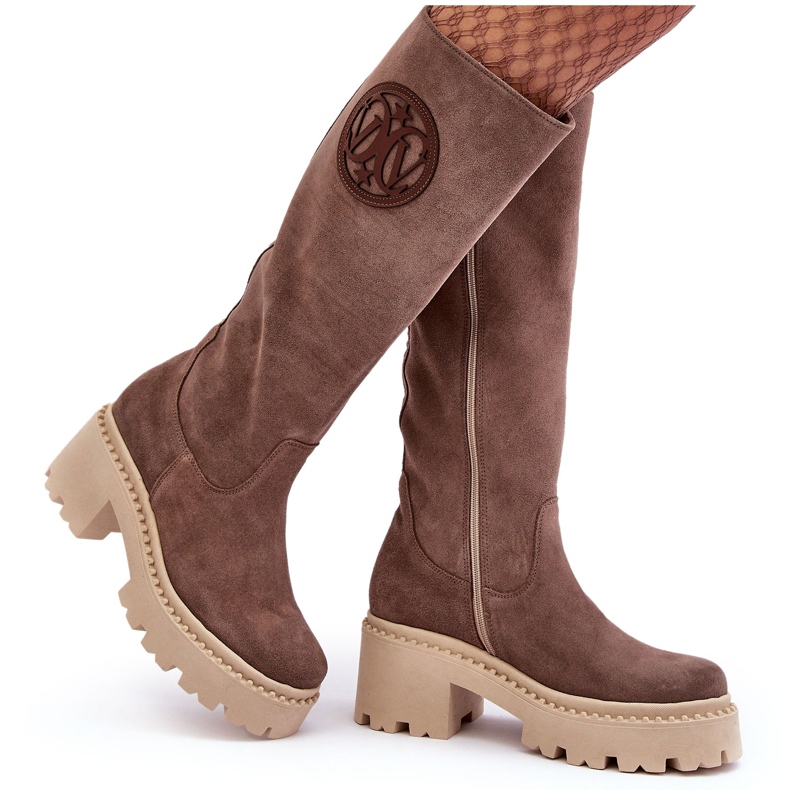 Lewski Shoes Women's Suede Over-the-Knee Boots Brown Lewski 3367 Lewski Shoes Women's Suede Over-the-Knee Boots Brown Lewski 3367