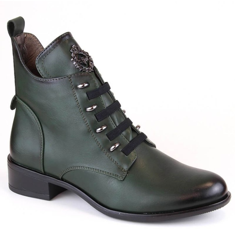 Insulated flat-heeled ankle boots Jezzi W JEZ412B green