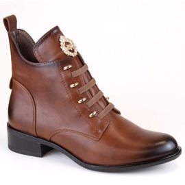 Insulated flat-heeled ankle boots Jezzi W JEZ412C brown Insulated flat-heeled ankle boots Jezzi W JEZ412C brown