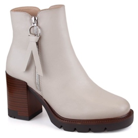 Insulated ankle boots and platform Vinceza W JAN256, beige Insulated ankle boots and platform Vinceza W JAN256, beige