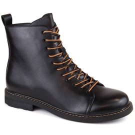 Insulated lace-up and zipper boots Vinceza W JAN257, black