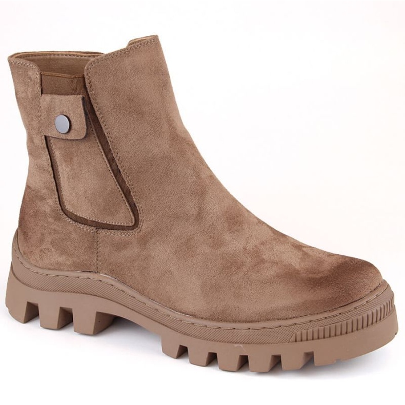 Suede boots with a pocket, insulated Potocki W WOL185 brown