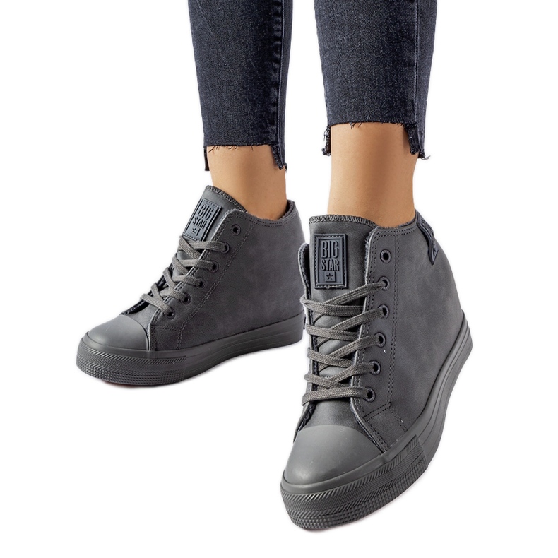 Gray Big Star MM274005 wedge sneakers grey