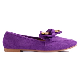 Women's purple suede moccasins