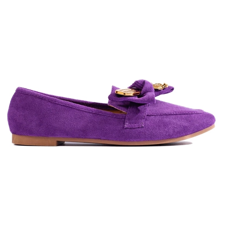 Women's purple suede moccasins violet
