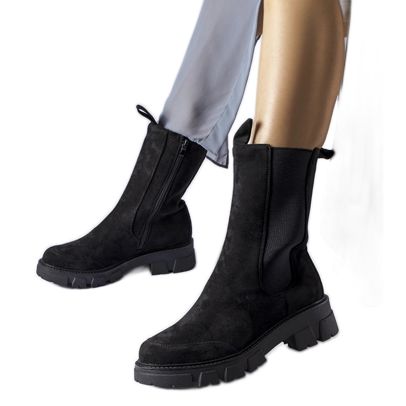 Black massive high ankle boots from Morbello