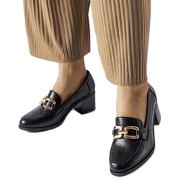 Black classic Artus buckle moccasins