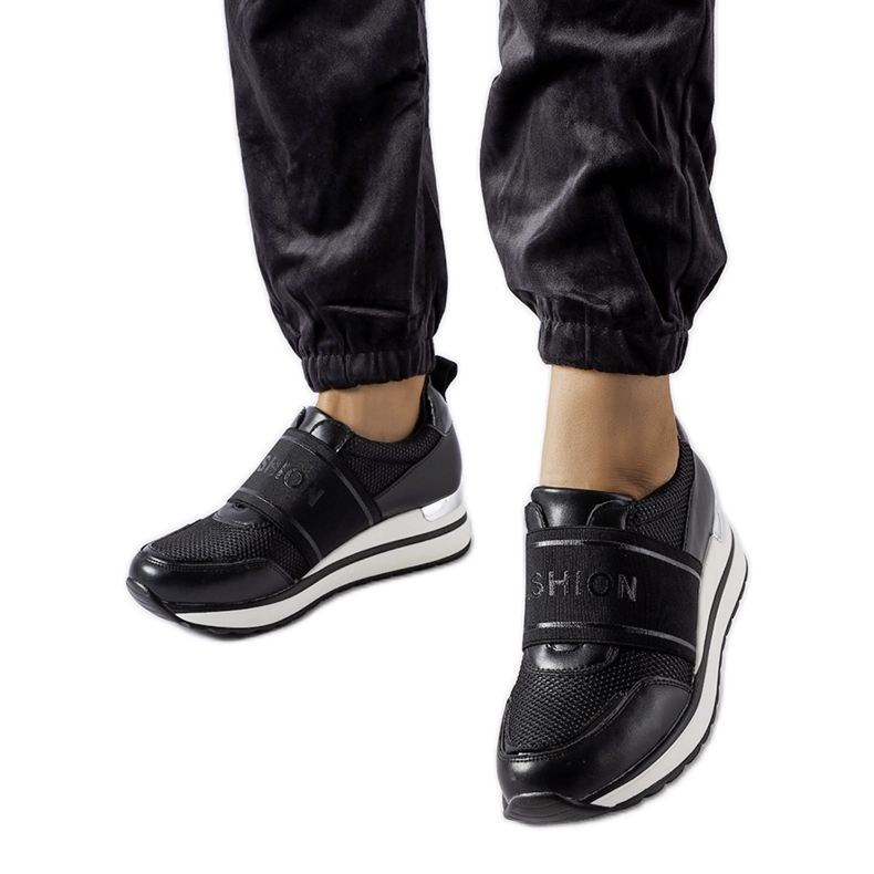 Black sneakers with silver Andre decoration