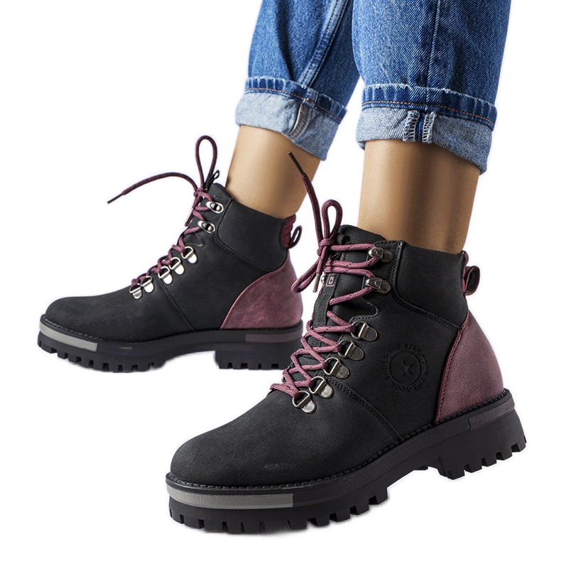 Black and burgundy boots Big Star MM274318 Black and burgundy boots Big Star MM274318